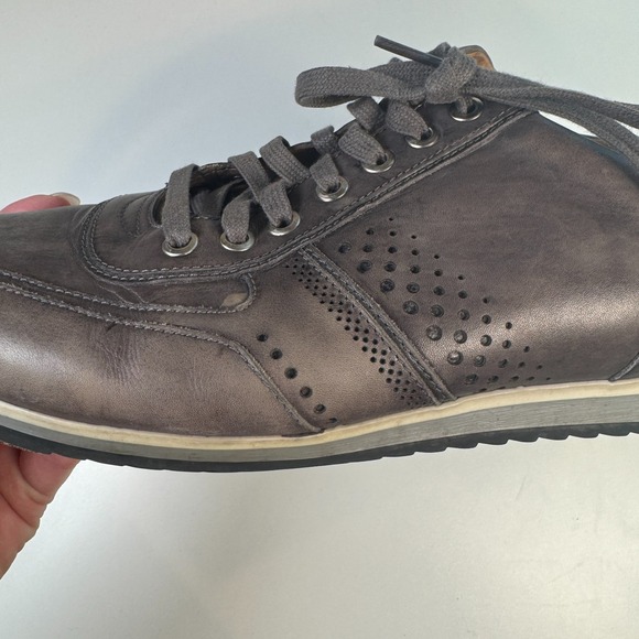 Magnanni Shoes Leather Sneakers Mens Size 9.5 Grey Casual Lace Up Portugal 15745 - Picture 6 of 14